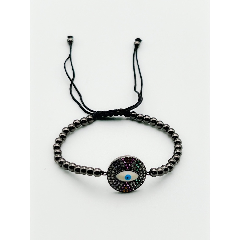 Black Filled Chain Bracelet Evil Luck 🧿🪬